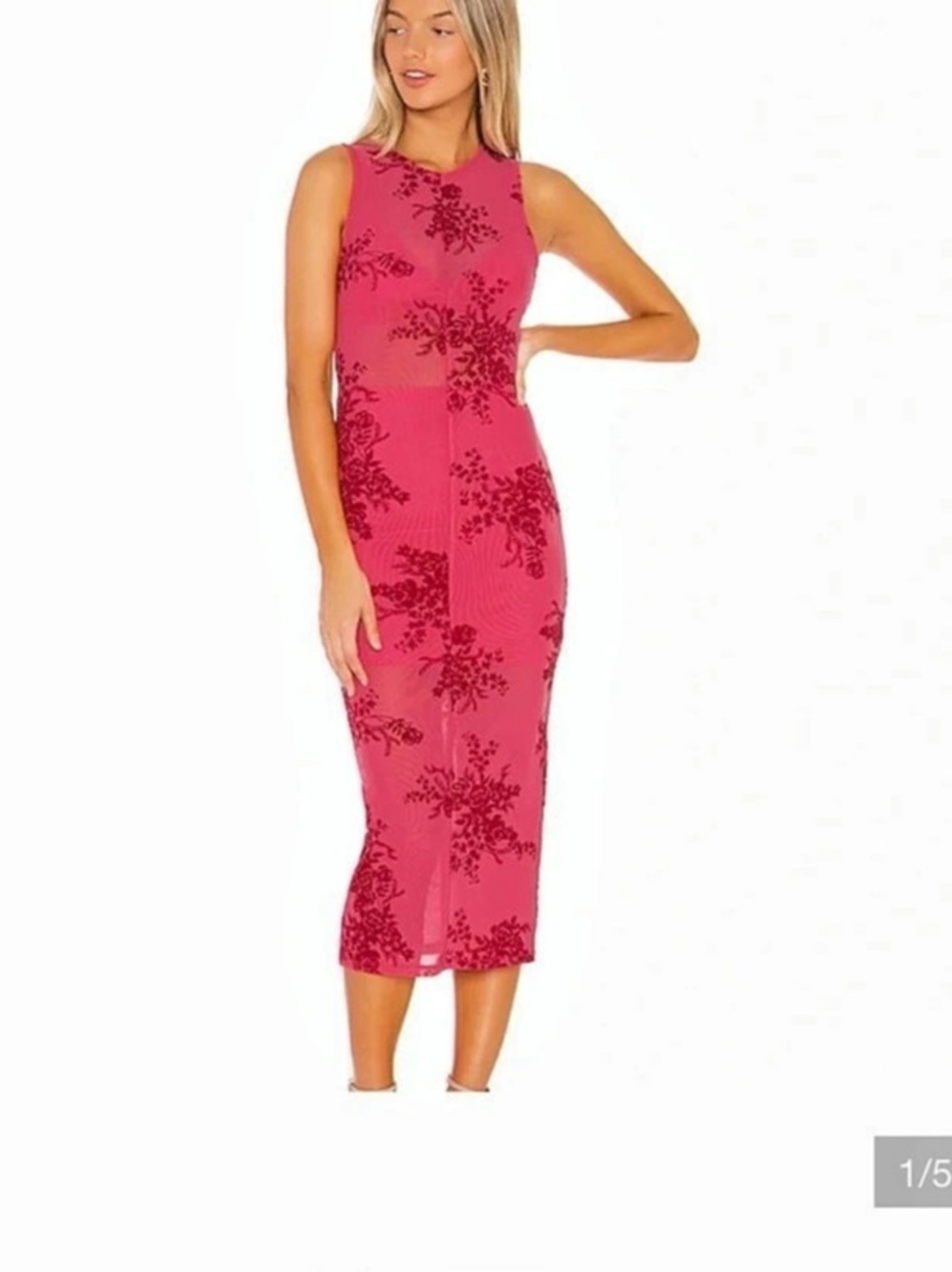 NBD Delylah Midi Dress Floral Pink Size XS